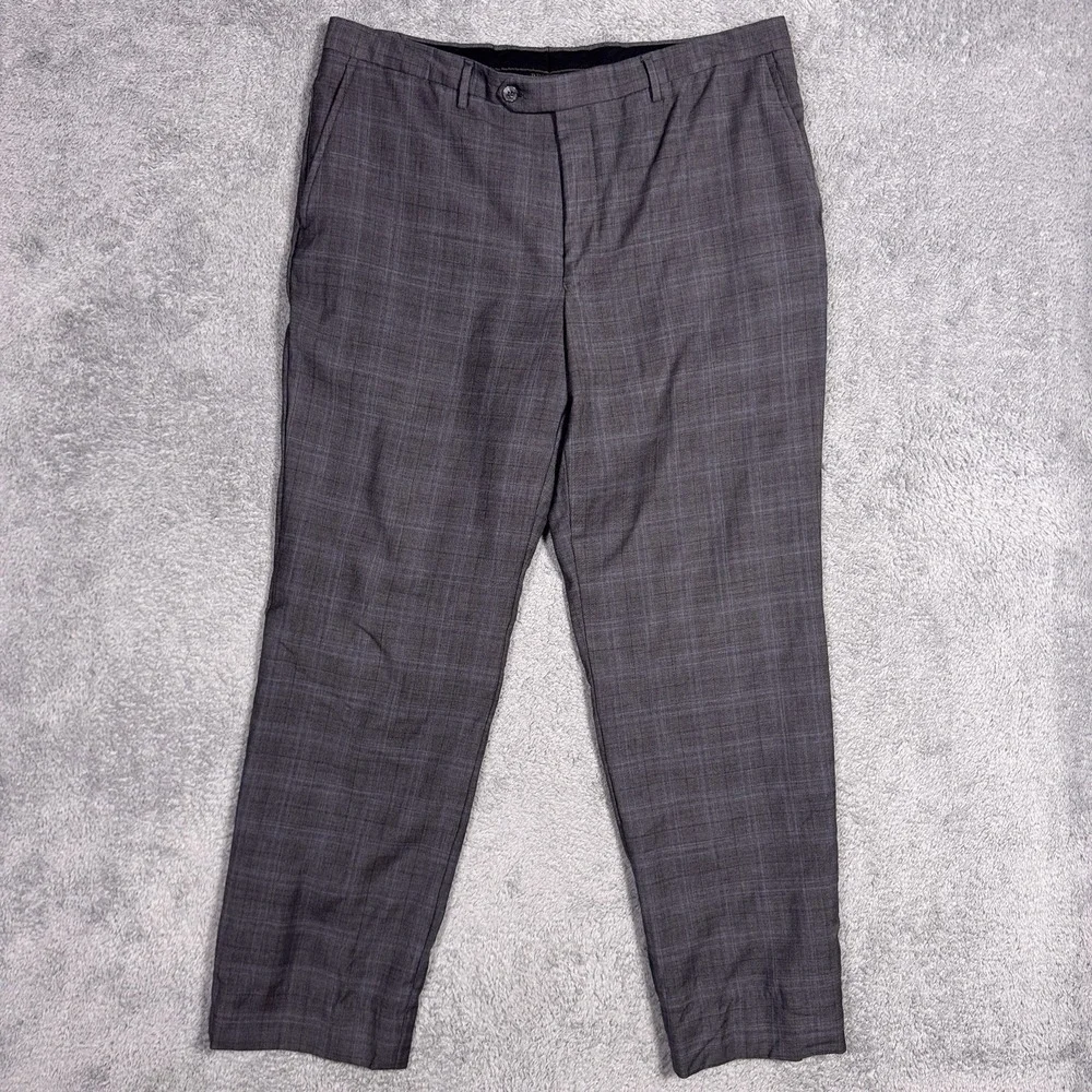 Jos A Bank Reserve Suit Mens 44R 38 Reda 1865 Wool Windowpane 2 Piece Set